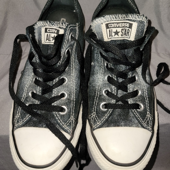 Converse | Ox Low Top Shoes in Washed Black - Picture 2 of 7